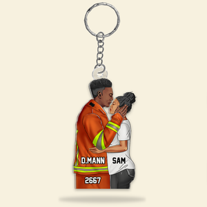Personalized Gifts For Firefighter Couple Keychain 022QHHU110125TM - Keychains - GoDuckee