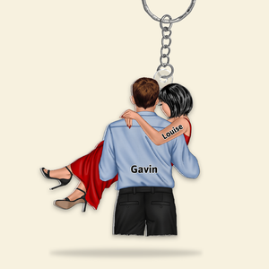 Personalized Gifts For Couple Keychain Couple Princess Carrying 15QHHU150125TM - Keychains - GoDuckee