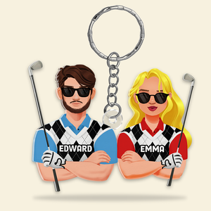Personalized Gifts For Couple Keychain Golf Couple 051QHHU200125PA - Keychains - GoDuckee