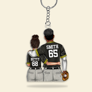 Personalized Gifts For Couple Keychain Baseball Couple 011QHHU200125TM - Keychains - GoDuckee