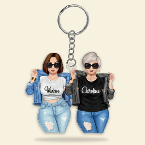 Personalized Gift For Mom Keychain Mother-daughter Duo 031QHHU230125TM - Keychains - GoDuckee