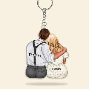 Personalized Gifts For Couple Keychain Hugging Couple 07QHHU150125TM - Keychains - GoDuckee