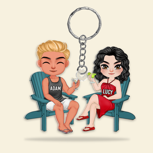 Personalized Gifts For Couple Keychain Drinking Couple 15QHHU110125HH - Keychains - GoDuckee
