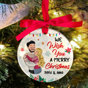 We Wish You A Merry Christmas, Personalized Acrylic Ornament, Xmas Gift For Couple - Ornament - GoDuckee