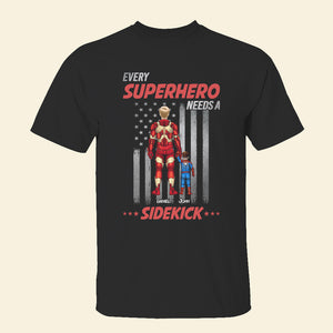 Dad Needs Sidekicks Personalized Shirt, Black-White American Flag Background 07qhhn250423tm - Shirts - GoDuckee