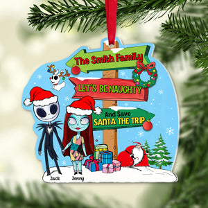Let's Be Naughty And Save Santa The Trip, Personalized Ornament PW-03HUTN290923, Christmas Gift For Couple - Ornament - GoDuckee