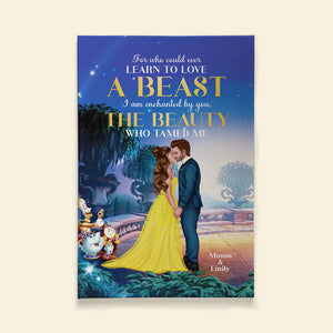 Personalized Gifts For Couple Canvas Print For Who Could Ever Learn To Love A Beast 01HTMH150224PA - Canvas Print - GoDuckee