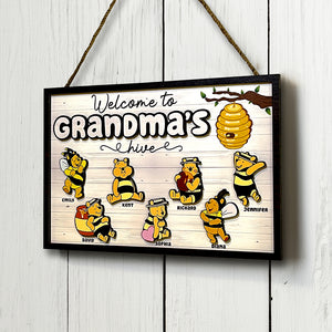Personalized Gifts For Grandma Wood Sign Welcome To Grandma's Hive 04htqn060224 - Wood Signs - GoDuckee
