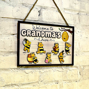 Personalized Gifts For Grandma Wood Sign Welcome To Grandma's Hive 04htqn060224 - Wood Signs - GoDuckee