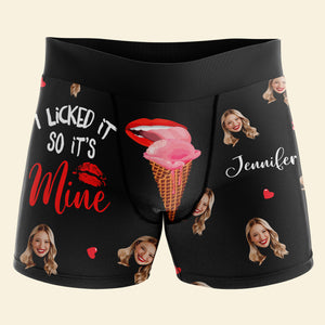 Personalized Gift For Couple Boxer I Licked It So It's Mine - Boxer Briefs - GoDuckee