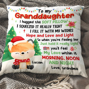 When You're Feeling Low, Just Hold It - Personalized Animals Square Pillow, Christmas Gift, Gift For Kid - Pillow - GoDuckee