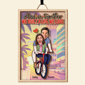 Custom Photo Gifts For Couple Wood Sign We Built A Life We Love - Wood Signs - GoDuckee