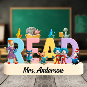 Cartoon Teacher Plaque - Personalized Gifts For Teacher 05natn270525 - Shaped Plaques - GoDuckee