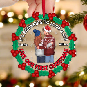 Couple, Our First Christmas, Personalized Ornament, Christmas Gifts For Couple - Ornament - GoDuckee