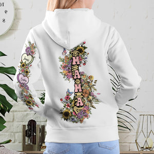 This Mama Wears Her Heart On Her Sleeve, Personalized Family Shirt, Gift For Mom/Grandma - AOP Products - GoDuckee