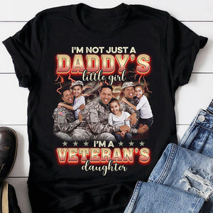 I'm Not Just A Daddy's Little Girl -Custom Photo Dad Shirt-Gift For Dad- Veteran Family Shirt - Shirts - GoDuckee