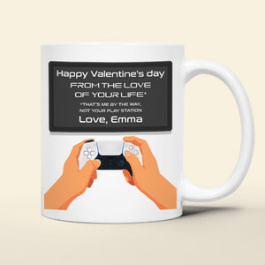 From The Love Of Your Life, Personalized Coffee Mug, Valentine's Day Gifts For Gamers, Couple Coffee Mug - Coffee Mug - GoDuckee