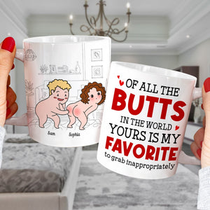 Of All The Butts Yours Is My Favorite-Personalized Coffee Mug- Gift For Couple- Funny Couple Coffee Mug - Coffee Mug - GoDuckee