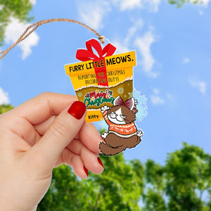 Merry Christmas-Personalized Acrylic Custom Shape Ornament-Gift For Cat Lover- Christmas Gift - Ornament - GoDuckee