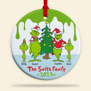 Family-Personalized Ceramic Circle Ornament-Gift For Family- Christmas Gift-02htqn181023 - Ornament - GoDuckee