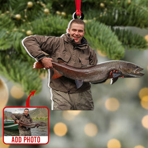 Custom Fishing Photo Ornament, Gift For Fishing Lovers - Ornament - GoDuckee