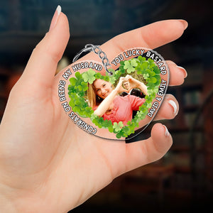 Congrats On Being My Husband-Custom Photo Keychain- Couple Gift- Couple Keychain - Keychains - GoDuckee