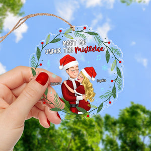 Meet Me Under The Mistletoe-Personalized Acrylic Ornament- Gift For Him/ Gift For Her- Christmas Gift- Couple Ornament - Ornament - GoDuckee