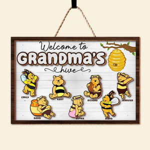 Personalized Gifts For Grandma Wood Sign Welcome To Grandma's Hive 04htqn060224 - Wood Signs - GoDuckee