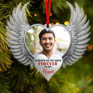 Forever In My Heart-Custom Photo Acrylic Custom Shape Ornament- Memorial Ornament - Ornament - GoDuckee