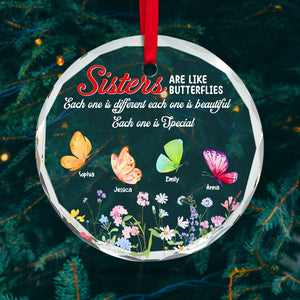 Personalized Gifts For Sisters Christmas Ornament Butterflies Wild Flower 02xqtn261124 - Ornament - GoDuckee
