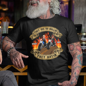 They See Us Rollin, Personalized Shirt, Valentine Gifts, Gifts For Couples, 04TOPO291123DA - Shirts - GoDuckee