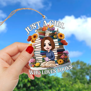 Just A Girl Who Loves Books- Personalized Acrylic Ornament- Gift For Book Lover- Christmas Gift - Ornament - GoDuckee