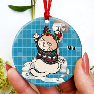 Tissue Naughty Cat, Personalized 01HUPU171023 Ornament - Ornament - GoDuckee