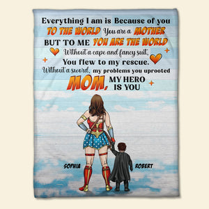 To The World You Are A Mother But To Me You Are The World- Personalized Blanket-Gift For Mom- Mom Blanket-04dnqn300323tm - Blanket - GoDuckee