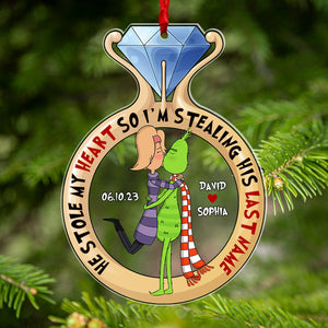 He Stole My Heart-Personalized Acrylic Ornament- Gift For Him/ Gift For Her- Christmas Gift- Couple Ornament- PW17-AONMT-05qhqn131023 - Ornament - GoDuckee