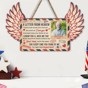 A Letter From Heaven I'm Right Here In Your Heart- Personalized Wood Sign- Heaven Gift - Wood Sign - GoDuckee