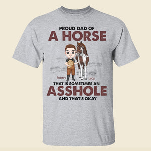 Proud Dad Of A Horse- Gift For Dad- Personalized Shirt- Father's Day Shirt- Horse Dad Shirt - Shirts - GoDuckee