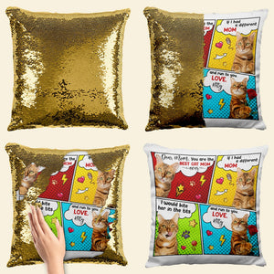 You Are The Best Cat Mom Ever, Custom Photo Square Glitter Pillow- Gift For Cat Lover - Pillow - GoDuckee