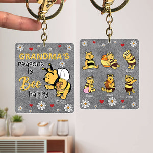 Personalized Gifts For Grandma Keychain Grandma's Reasons To Bee Happy 062htqn260224 - Keychains - GoDuckee