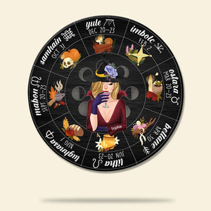 Witch Wheel of the Year, Personalized Wood Sign, Gift for Witch's House - Wood Sign - GoDuckee