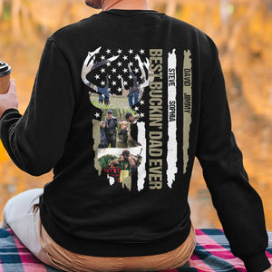 Father, Best Buckin Dad Ever, Custom Photo Shirt, Hunters Shirt, Gift For Father - Shirts - GoDuckee