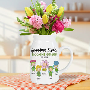 Personalized Gifts For Grandma Flower Vase Blooming Garden Mother's Day Gifts - Flower Vase - GoDuckee