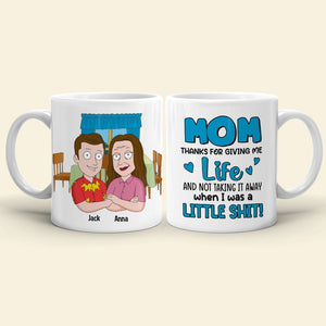 Mother, Mom Thanks For Giving Me Life, Personalized Mug, Gift For Mother, 04DNTN100423HH - Coffee Mug - GoDuckee