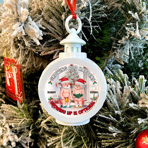 Growing Old Happens Growing Up Is Optional-Personalized LED Light Ornament-Gift For Christmas- Couple Gift - Ornament - GoDuckee