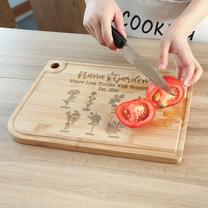Nana's Garden Where Love Blooms With Memories-Personalized Engraved Cutting Board-02htqn271223 - Home Decor - GoDuckee