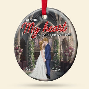 Couple, He Stole My Heart, Personalized Ornament, Christmas Gifts For Couple - Ornament - GoDuckee
