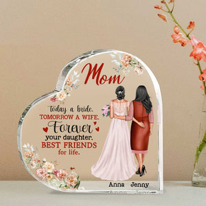 Sentimental Gift from Mother to Daughter on Wedding Day, Today A Bride, Tomorrow A Wife, Forever Your Daughter, Personalized Plaque, Gift For Daughter - Decorative Plaques - GoDuckee