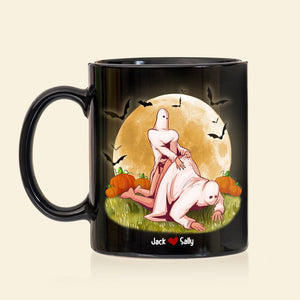 Naughty Couple, Let's Scare The Neighbors, Personalized Coffee Mug, Halloween Gifts For Couple - Coffee Mug - GoDuckee