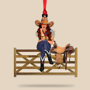 Cowgirl-Personalized Ornament - Acrylic Custom Shape Ornament-Gift For Cowgirl Horse Lover-Cowgirl Ornament - Ornament - GoDuckee