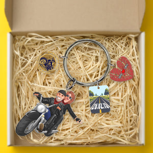 Personalized Gifts For Biker Couple Keychain 04toqn210624da - Keychains - GoDuckee